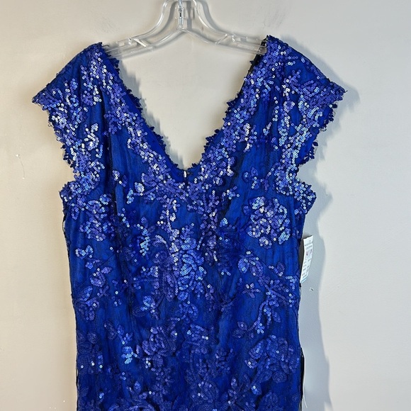 NWT Tadashi Shoji Sequin Dress In Mystic Blue Size 16W - Picture 2 of 15